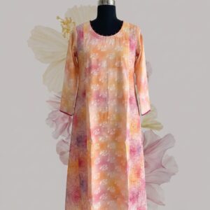 Blush Organza Kurti for Women | Elegant Ethnic Kurti for Office & Festive Wear